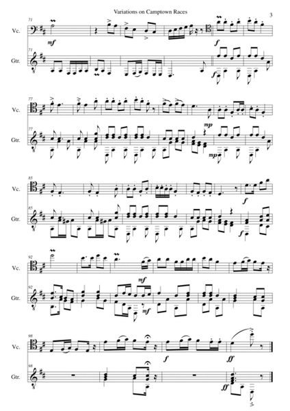 Variations on Camptown Races for cello and guitar image number null