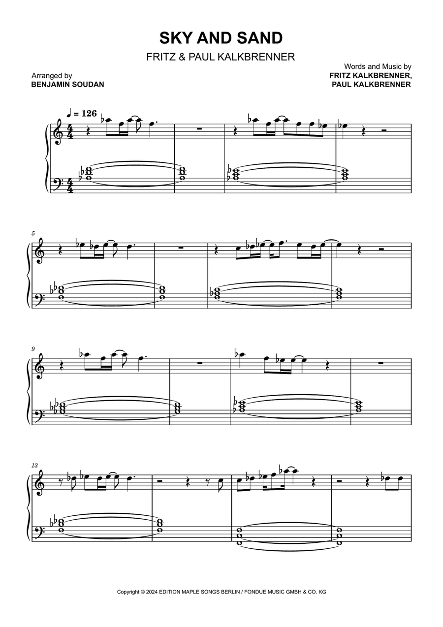 Sky And Sand Piano Solo scores gallery preview page 1