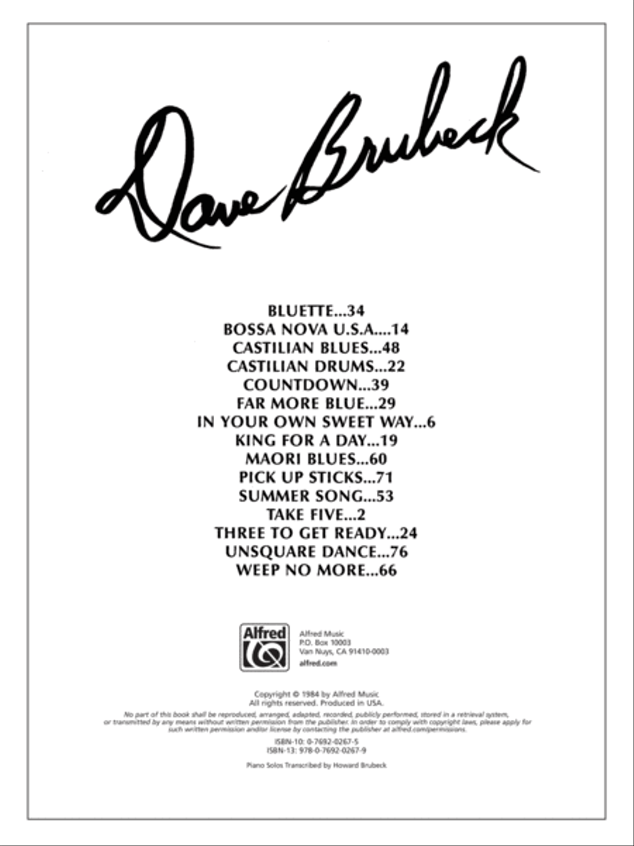 The Genius of Dave Brubeck, Book 1 Piano Solo scores gallery preview page 2