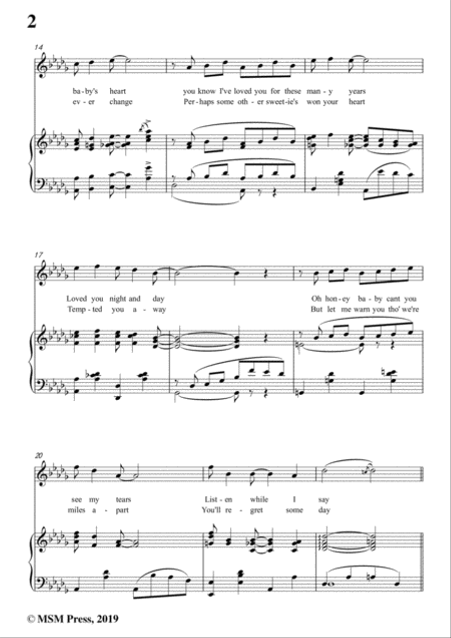 Turner Layton-After You've Gone,in D flat Major,for Voice and Piano Voice Solo scores gallery preview page 4