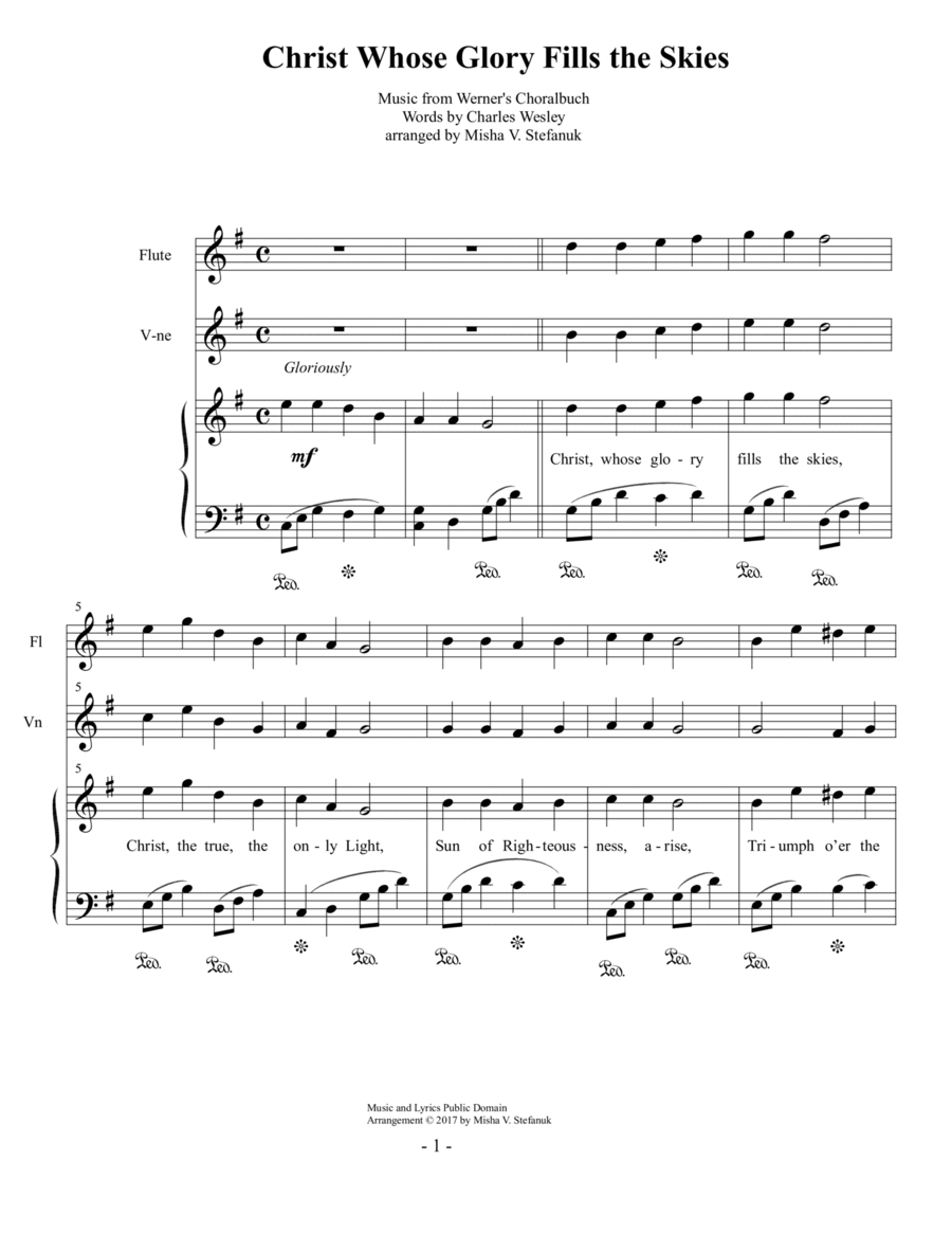 Easter Prelude for Piano, Flute and Violin Flute scores gallery preview page 1