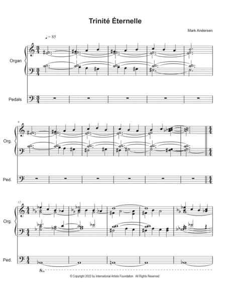 Trinité Éternelle for solo organ by Mark Andersen