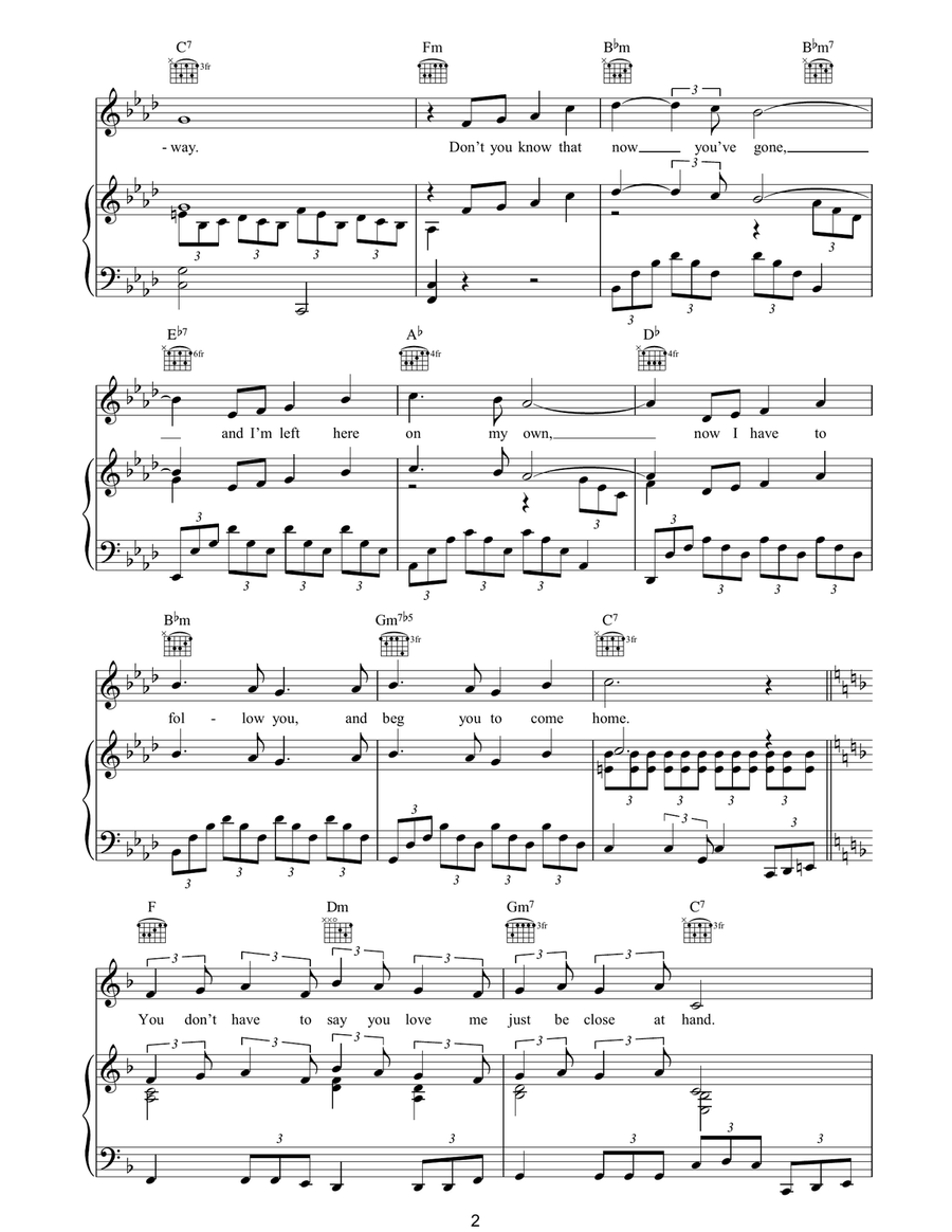 You Don't Have To Say You Love Me Piano, Vocal, Guitar scores gallery preview page 2