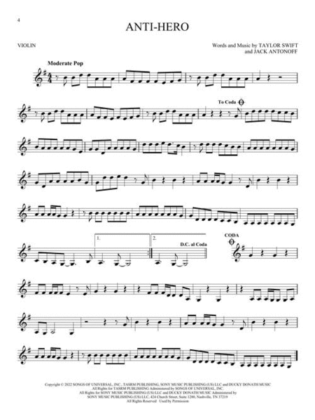 Taylor Swift by Taylor Swift Violin Solo - Sheet Music