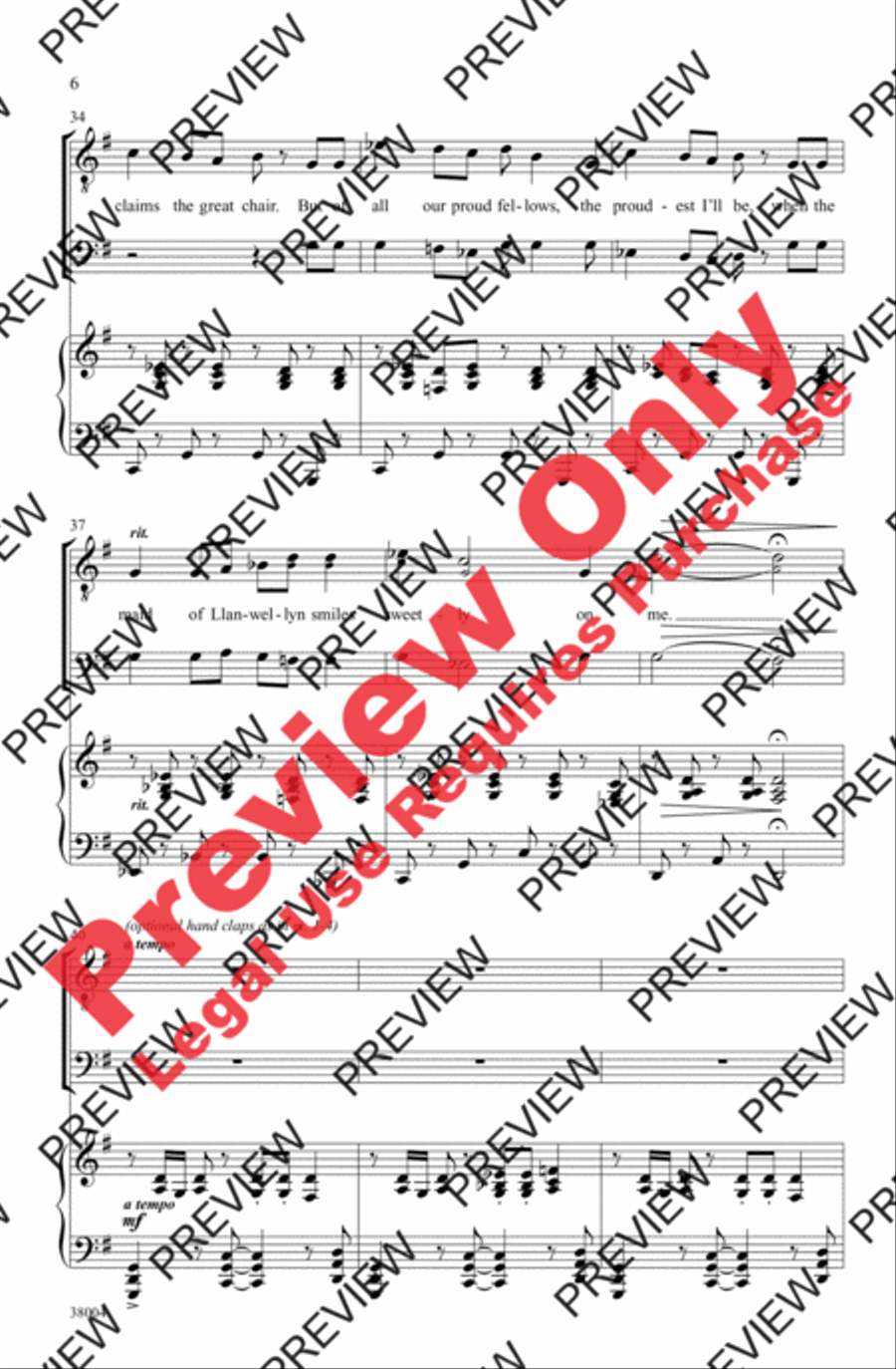 The Maid of Llanwellyn The Maid of Llanwellyn Men's Choir scores gallery preview page 6