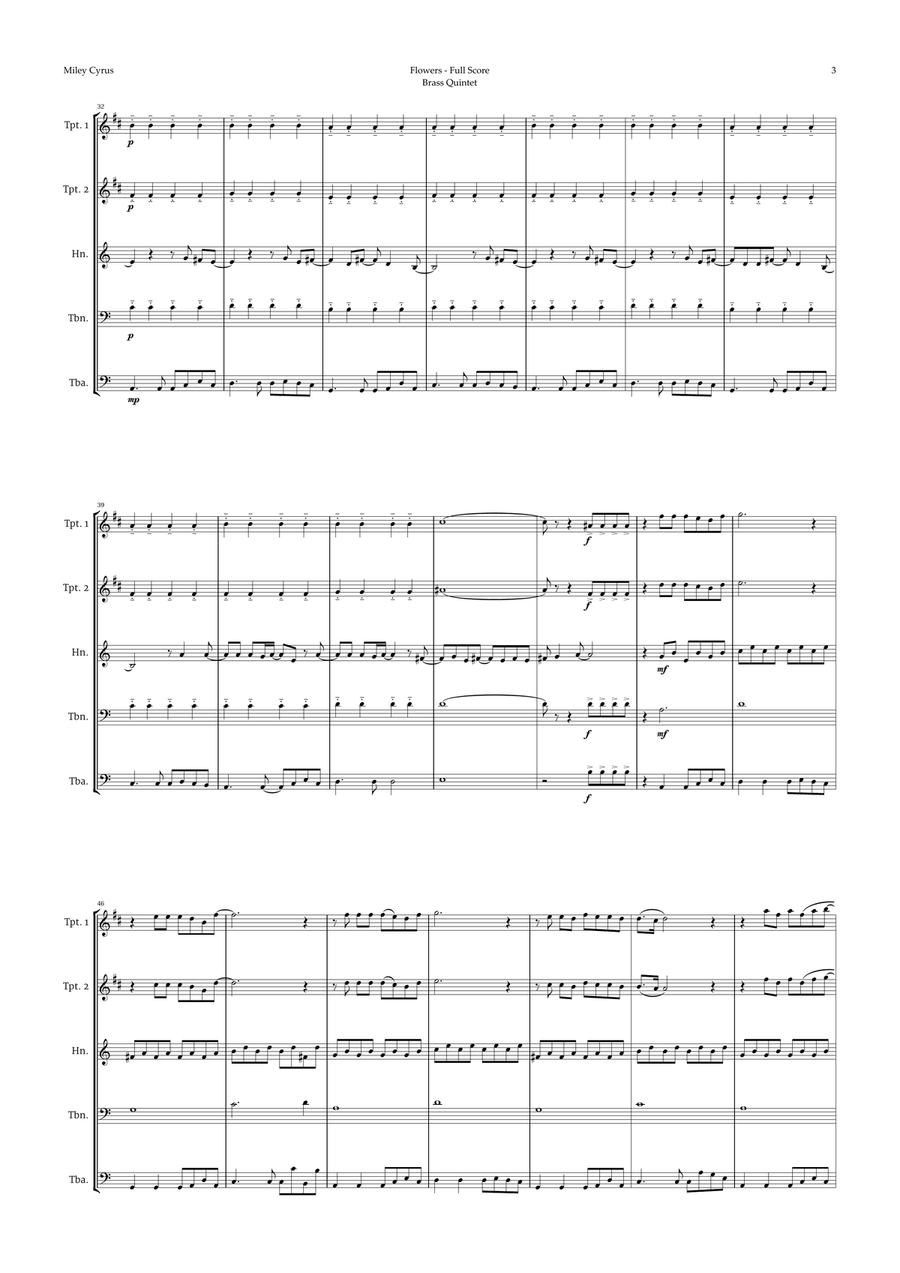 Flowers Brass Quintet scores gallery preview page 3