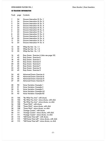 Open-Handed Playing, Volume 1