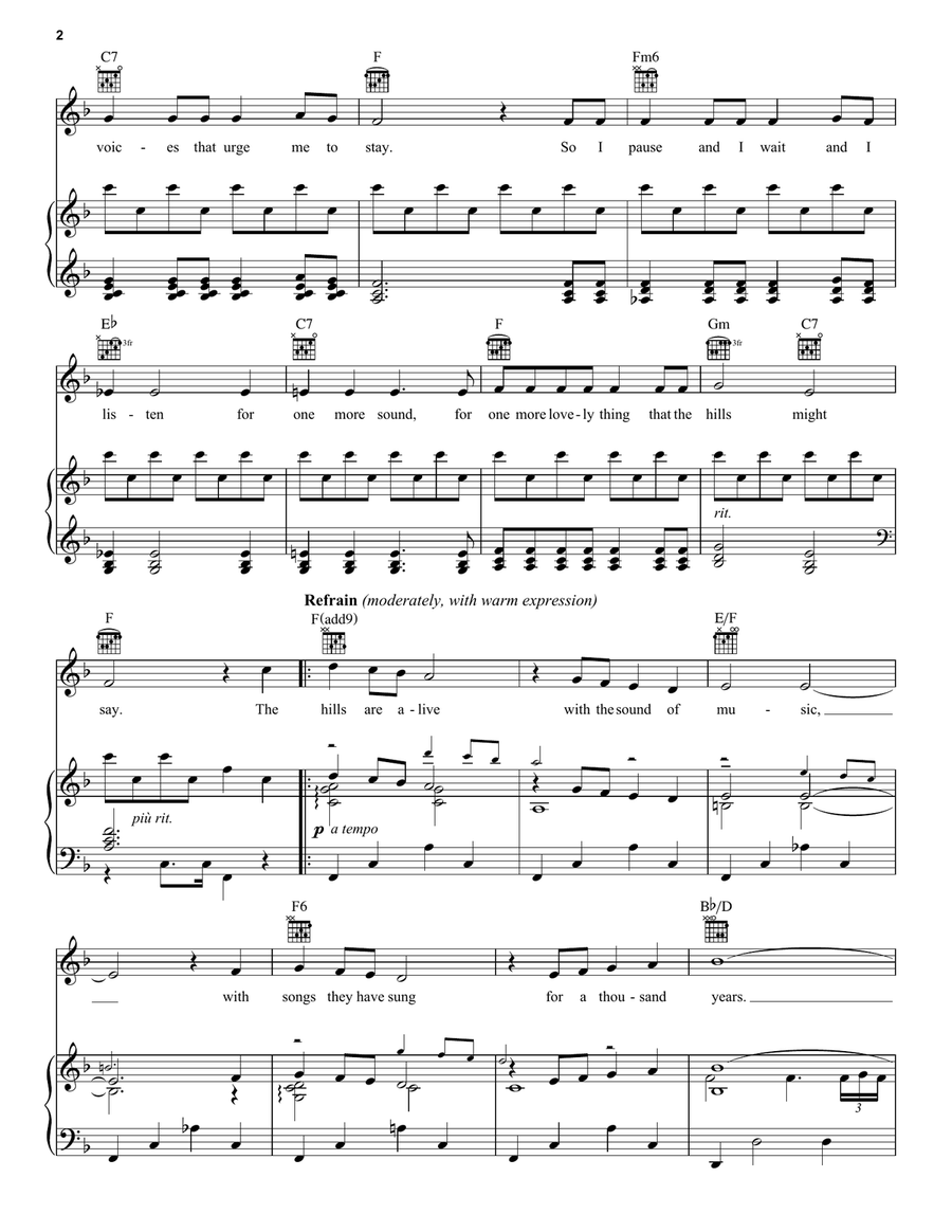 The Sound Of Music (from The Sound of Music) Piano, Vocal, Guitar scores gallery preview page 2