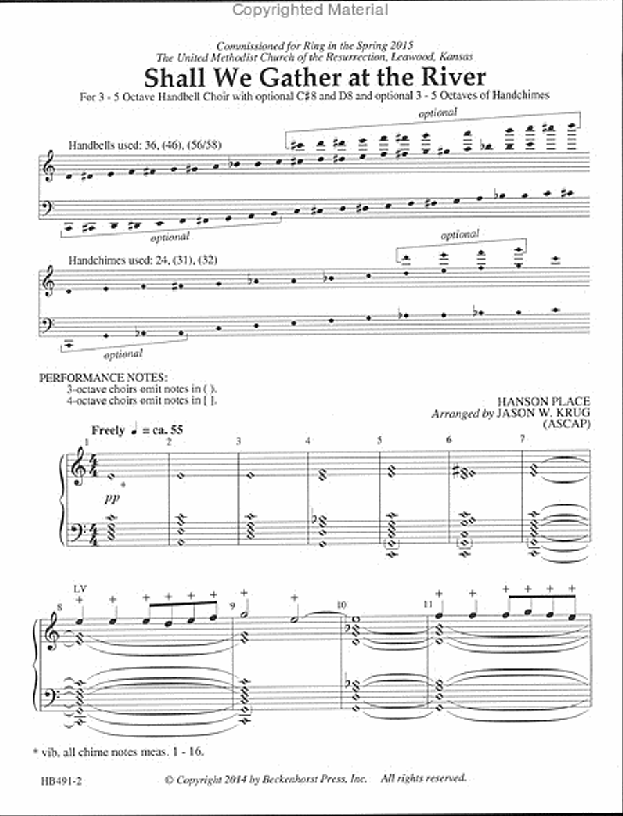 Shall We Gather at the River (Krug) 5-Octaves scores gallery preview page 2