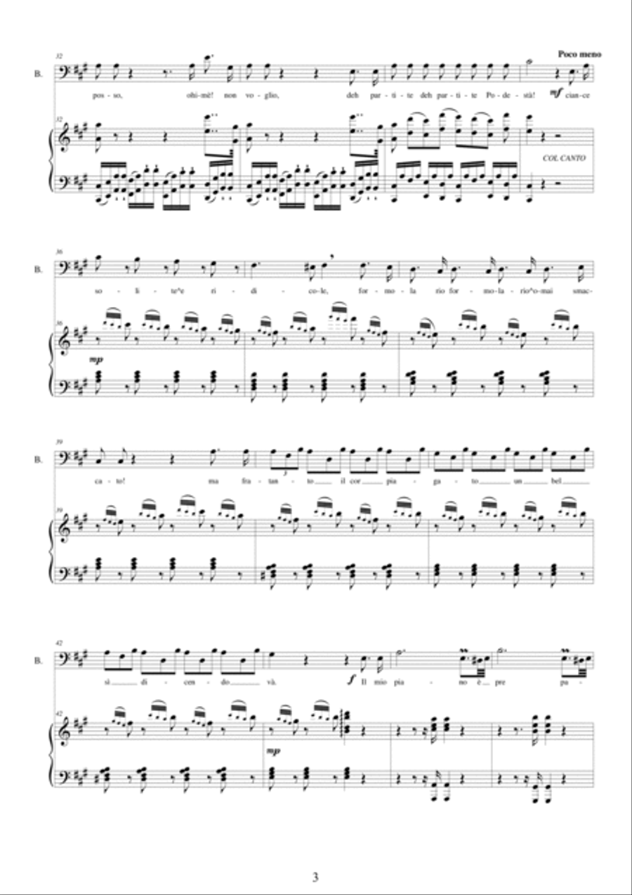 Rossini-La gazza ladra (Act 1s7) Il mio piano è preparato - Bass voice and piano Bass Voice scores gallery preview page 3