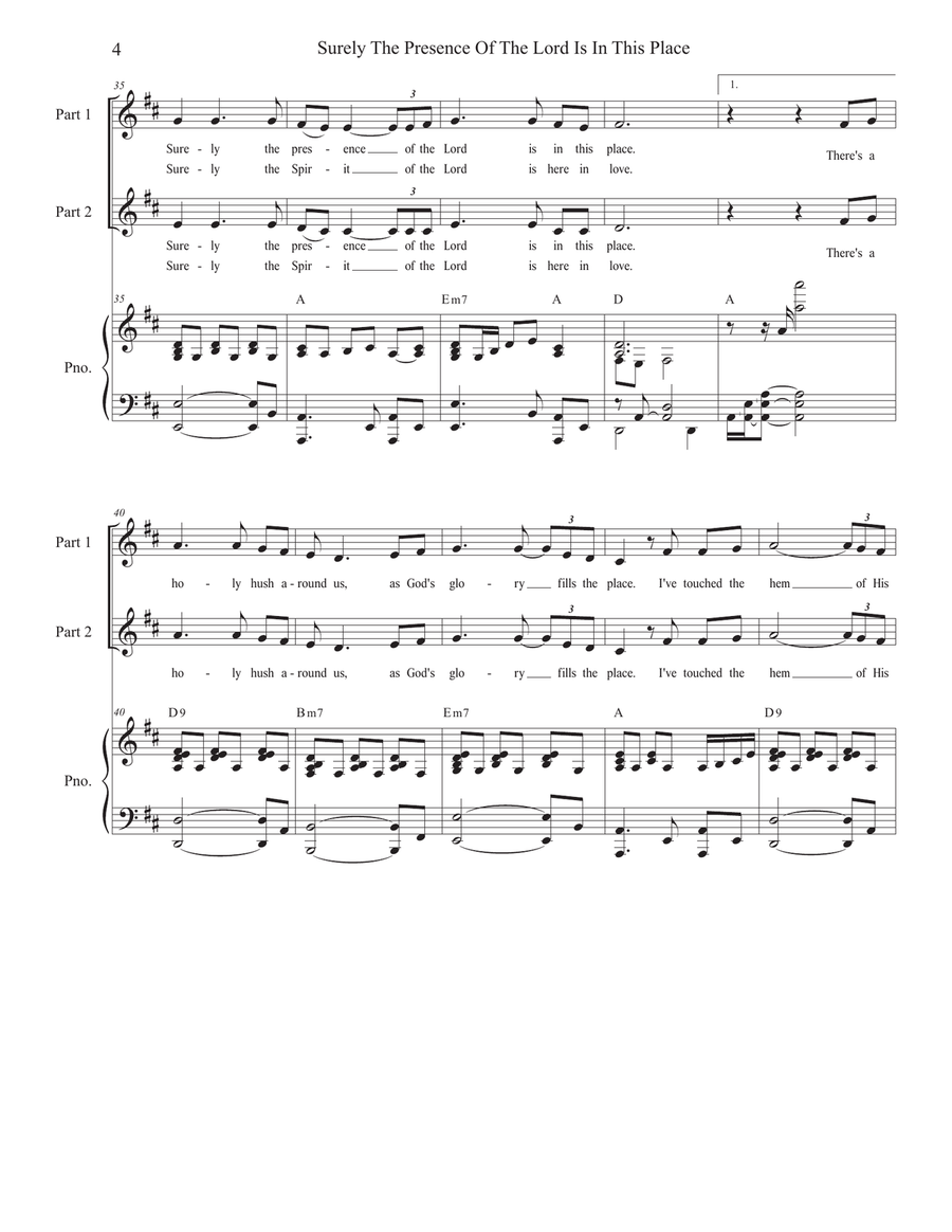 Surely The Presence Of The Lord Is In This Place 2-Part scores gallery preview page 4