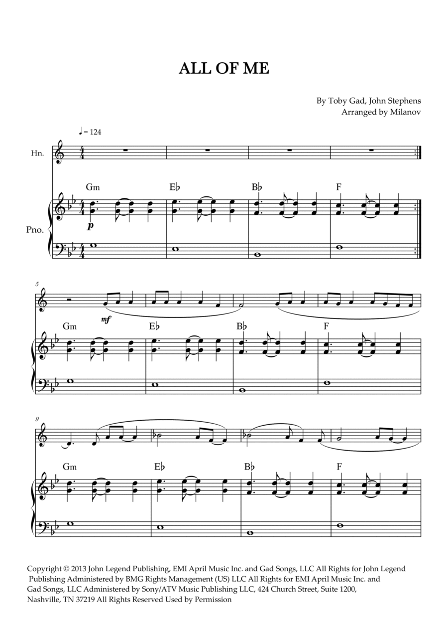 All Of Me Horn scores gallery preview page 1