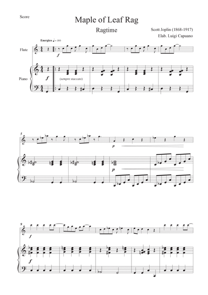 Joplin: Maple of leaf rag (flute and piano) - Easy image number null