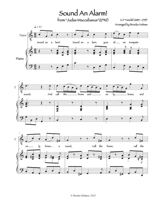 Sound An Alarm - Aria from Judas Maccabaeus - Voice & Piano in C