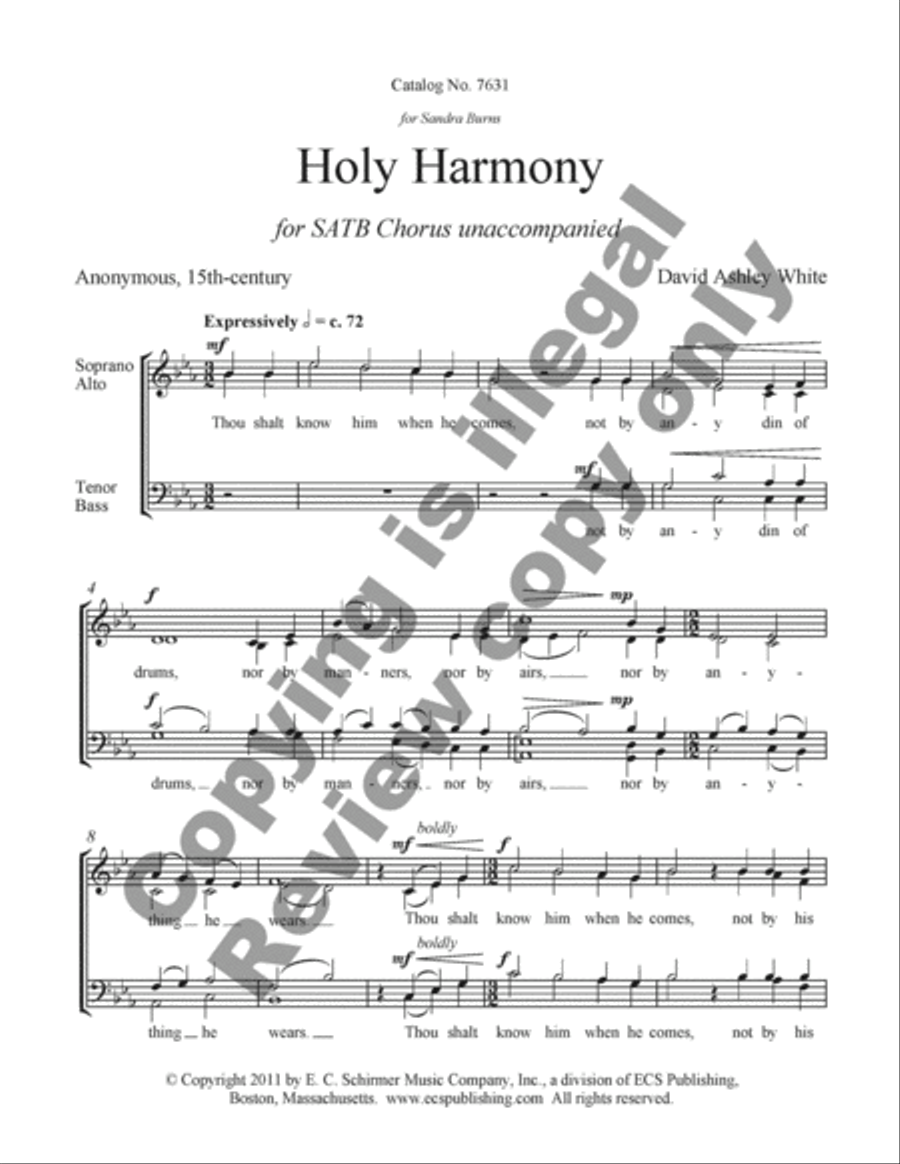 Holy Harmony Holy Harmony 4-Part scores gallery preview page 2
