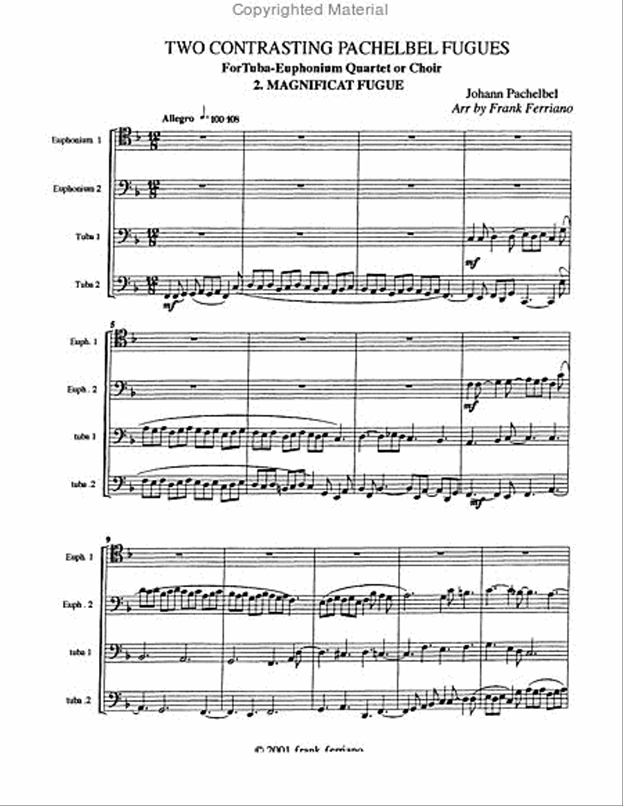 Two Contrasting Pachelbel Fugues Large Ensemble scores gallery preview page 3