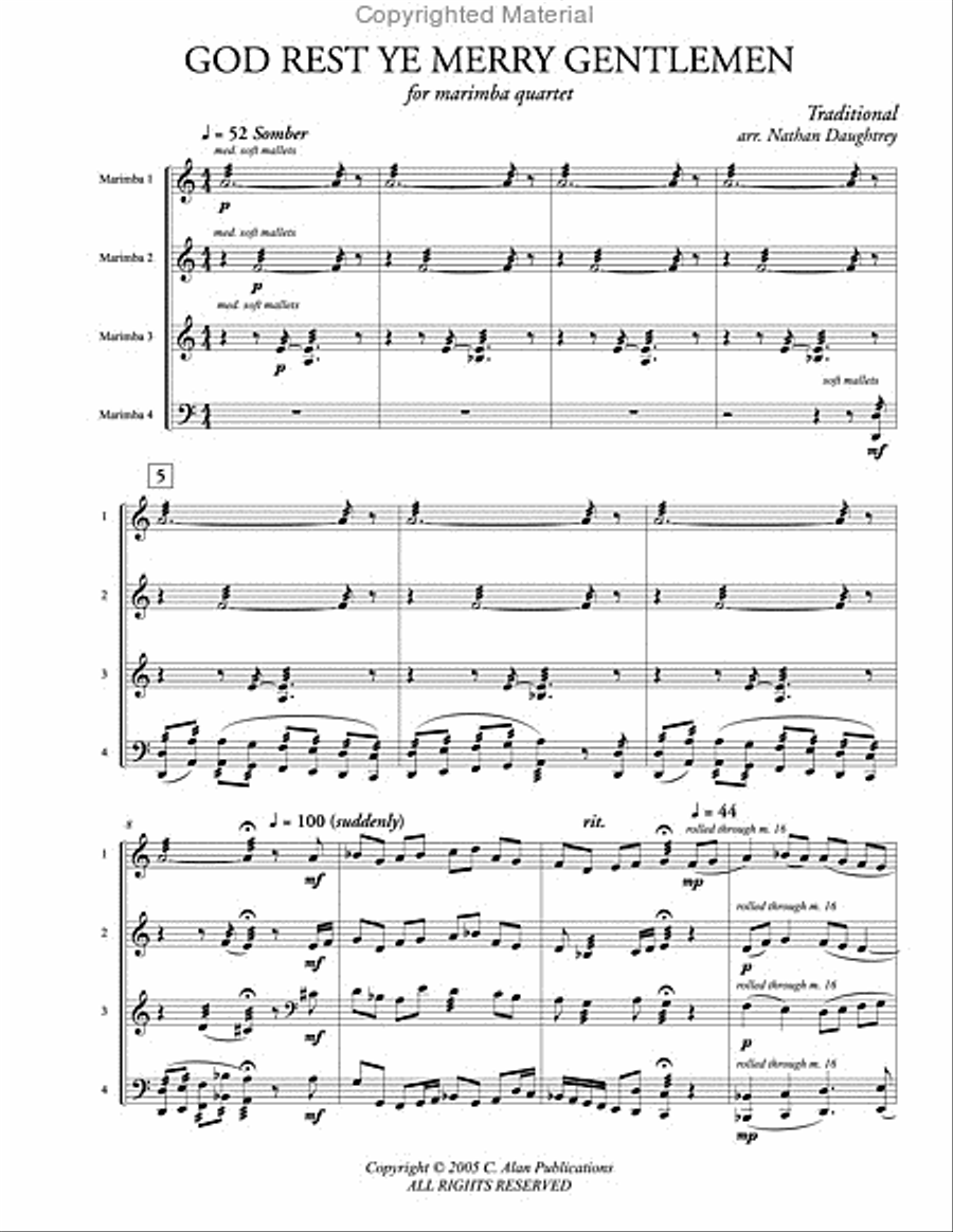 God Rest Ye Merry, Gentlemen (score & parts) Percussion Ensemble scores gallery preview page 2