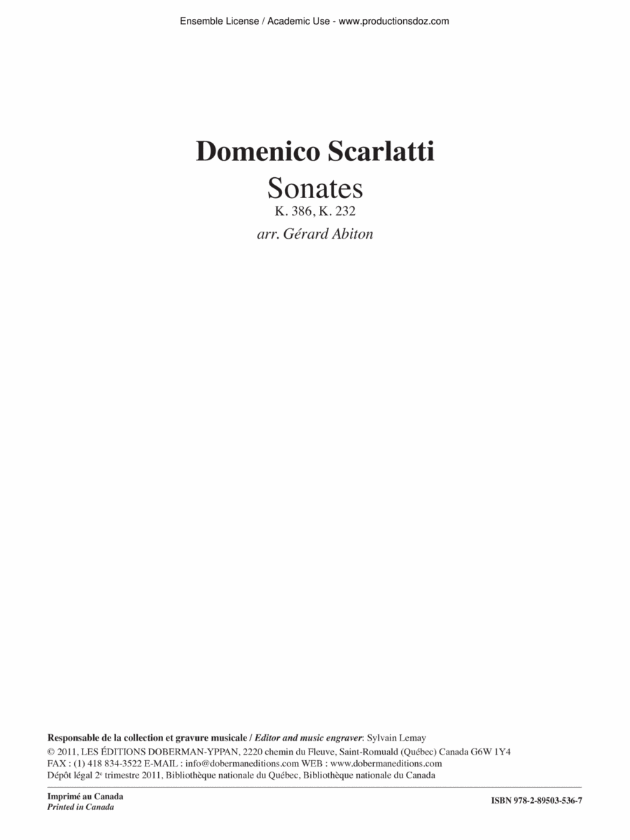 2 Sonates, vol. 1, K. 386, 232 Classical Guitar scores gallery preview page 1