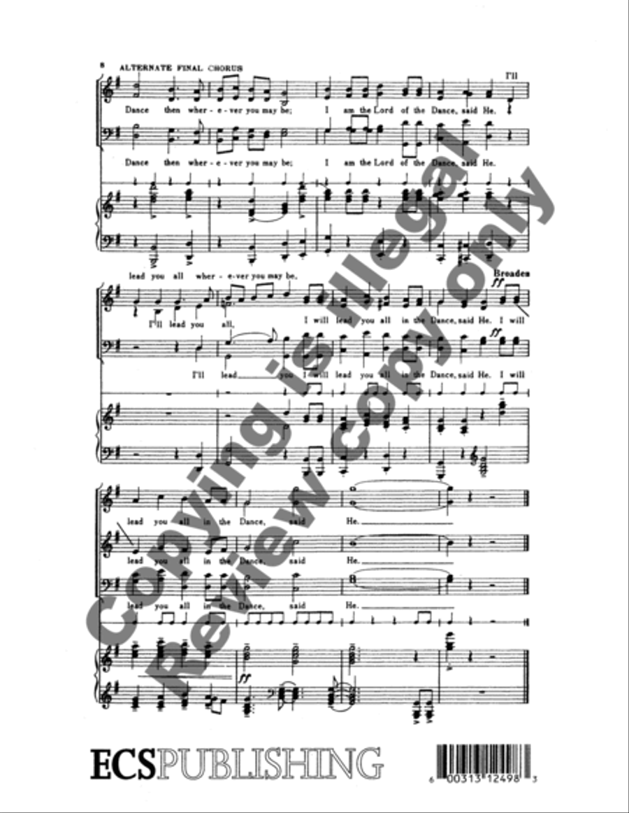 Lord of the Dance 4-Part scores gallery preview page 8