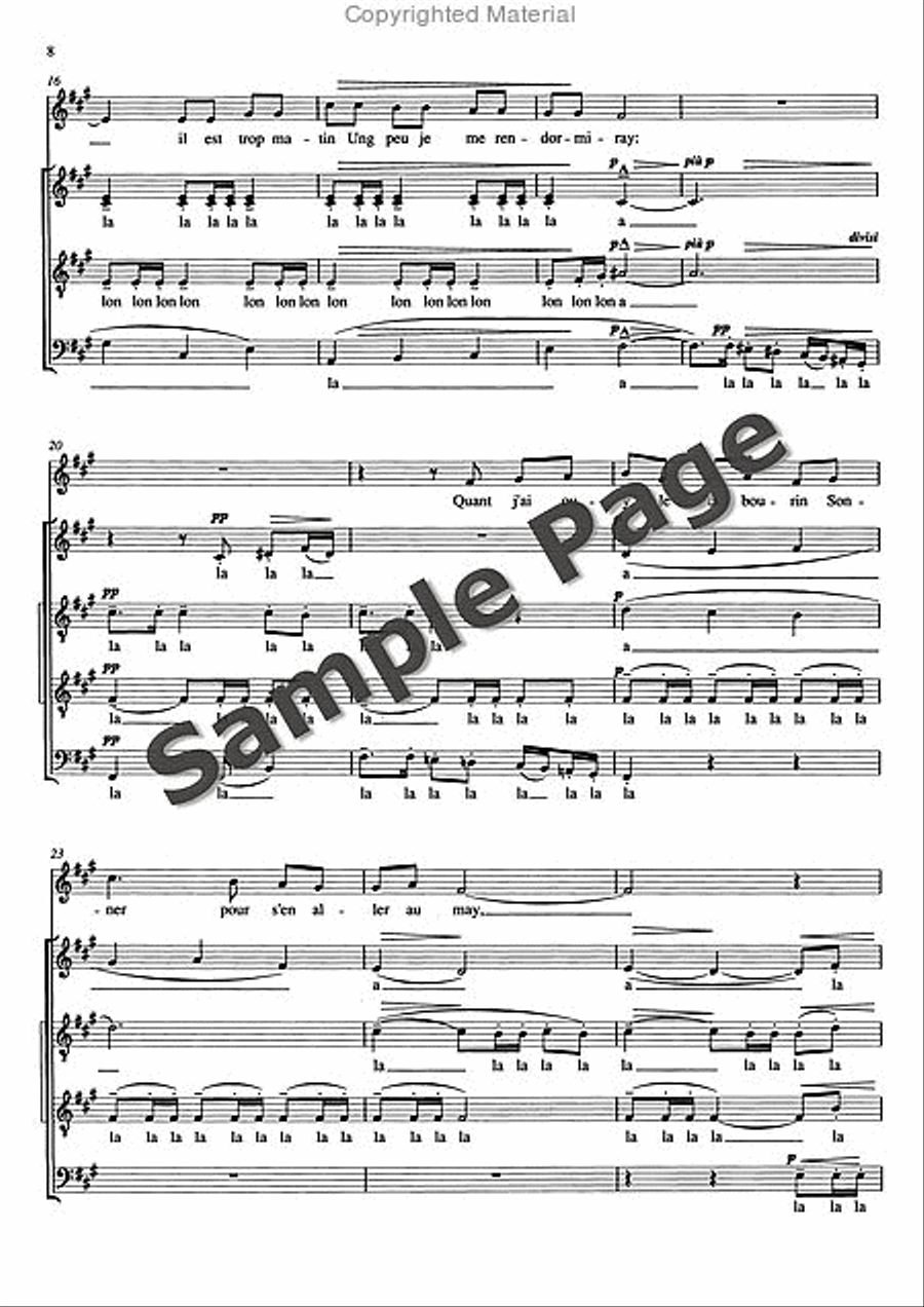 3 Songs of Charles d'Orleáns 4-Part scores gallery preview page 9