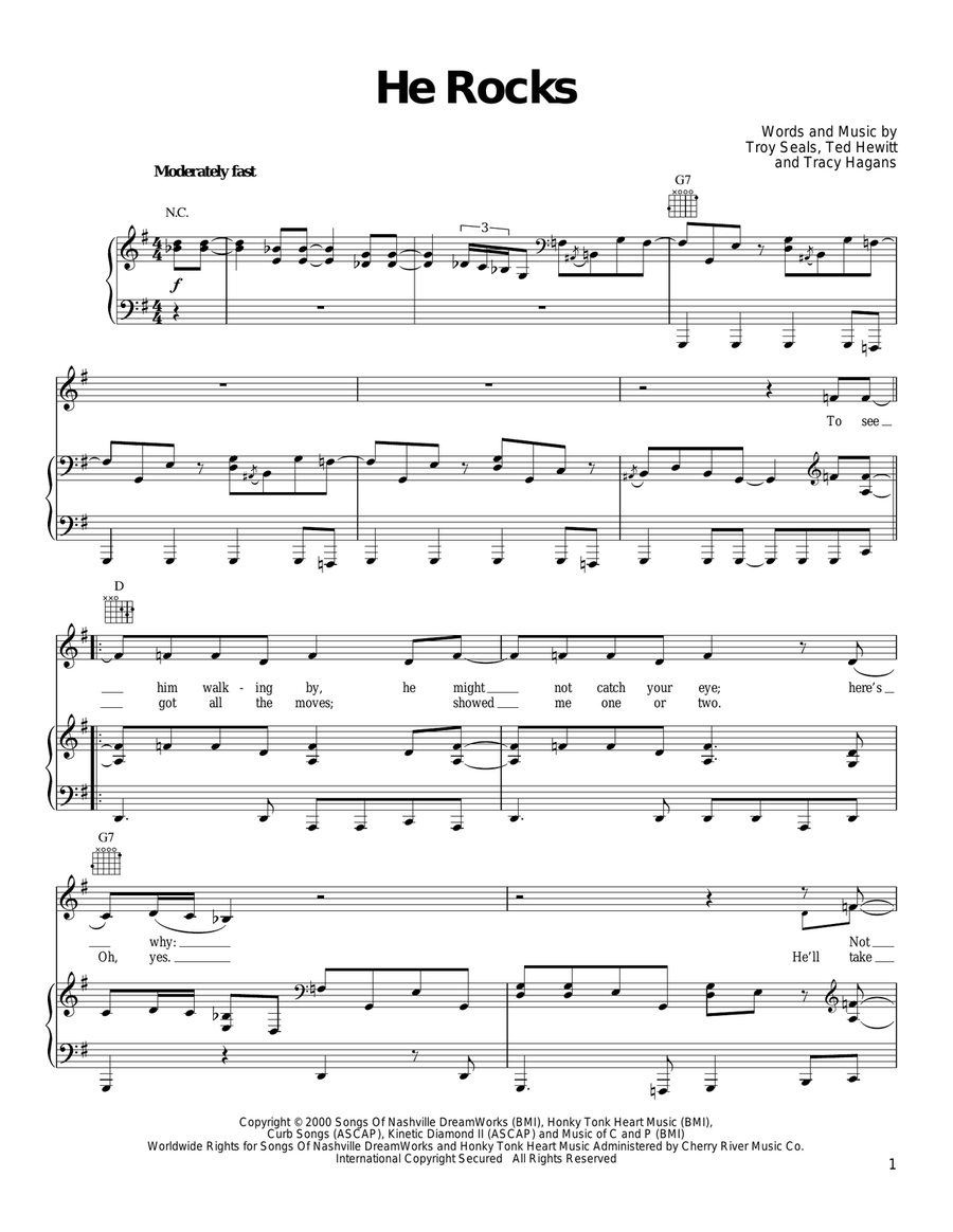 He Rocks Piano, Vocal, Guitar scores gallery preview page 1