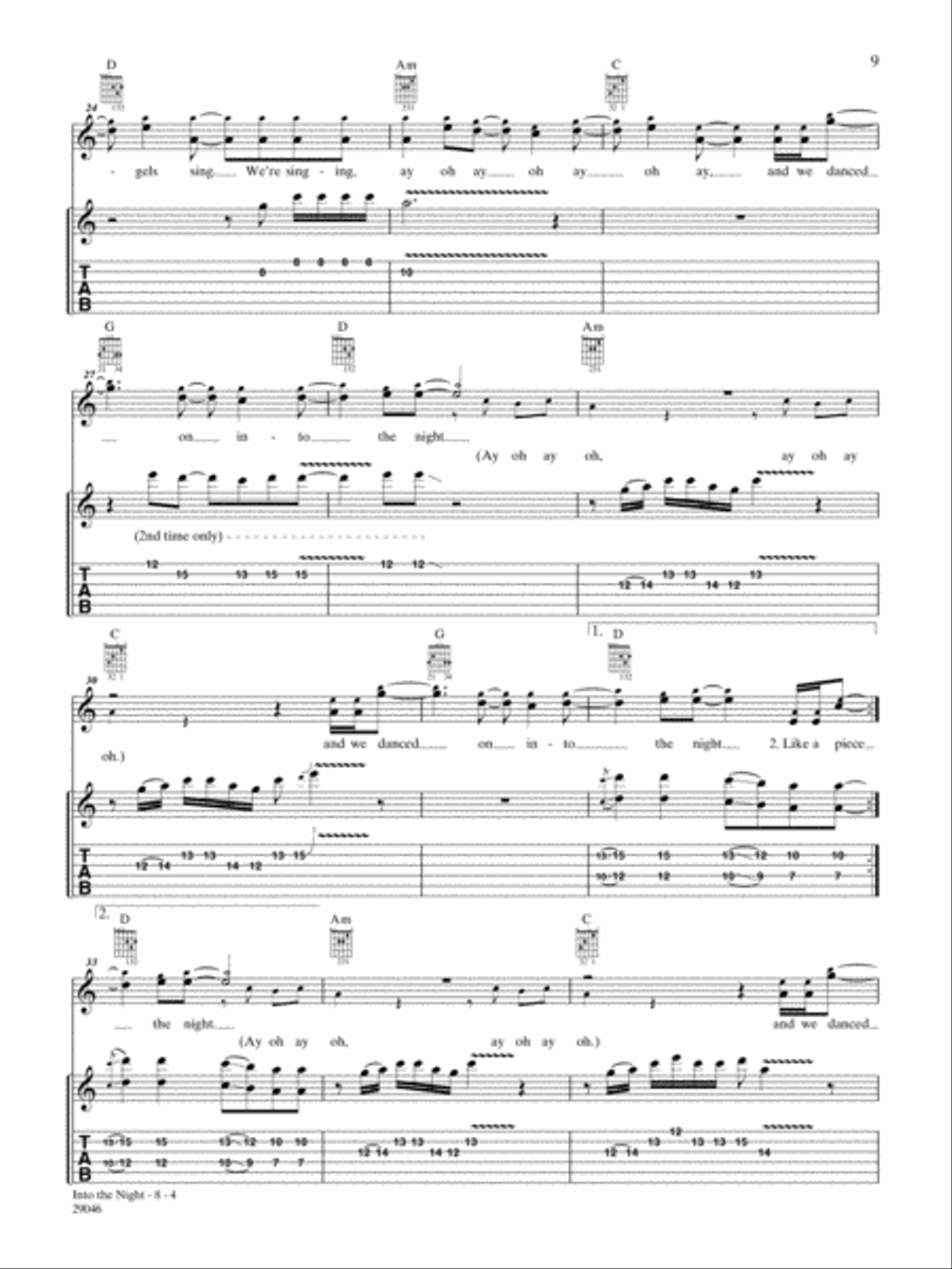 Into the Night Guitar Tablature scores gallery preview page 4