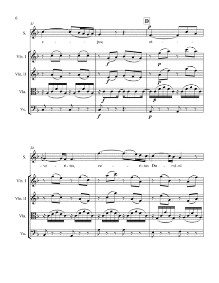 Laudate Dominum from "Vesperae solenne de confessore" K.399 for Solo Soprano and String Quartet image number null