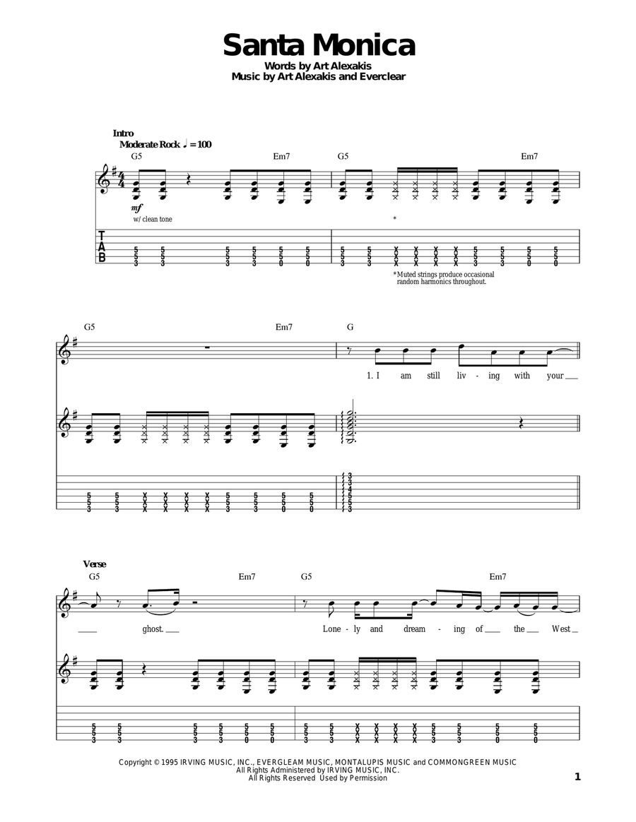 Santa Monica Santa Monica Acoustic Guitar scores gallery preview page 1