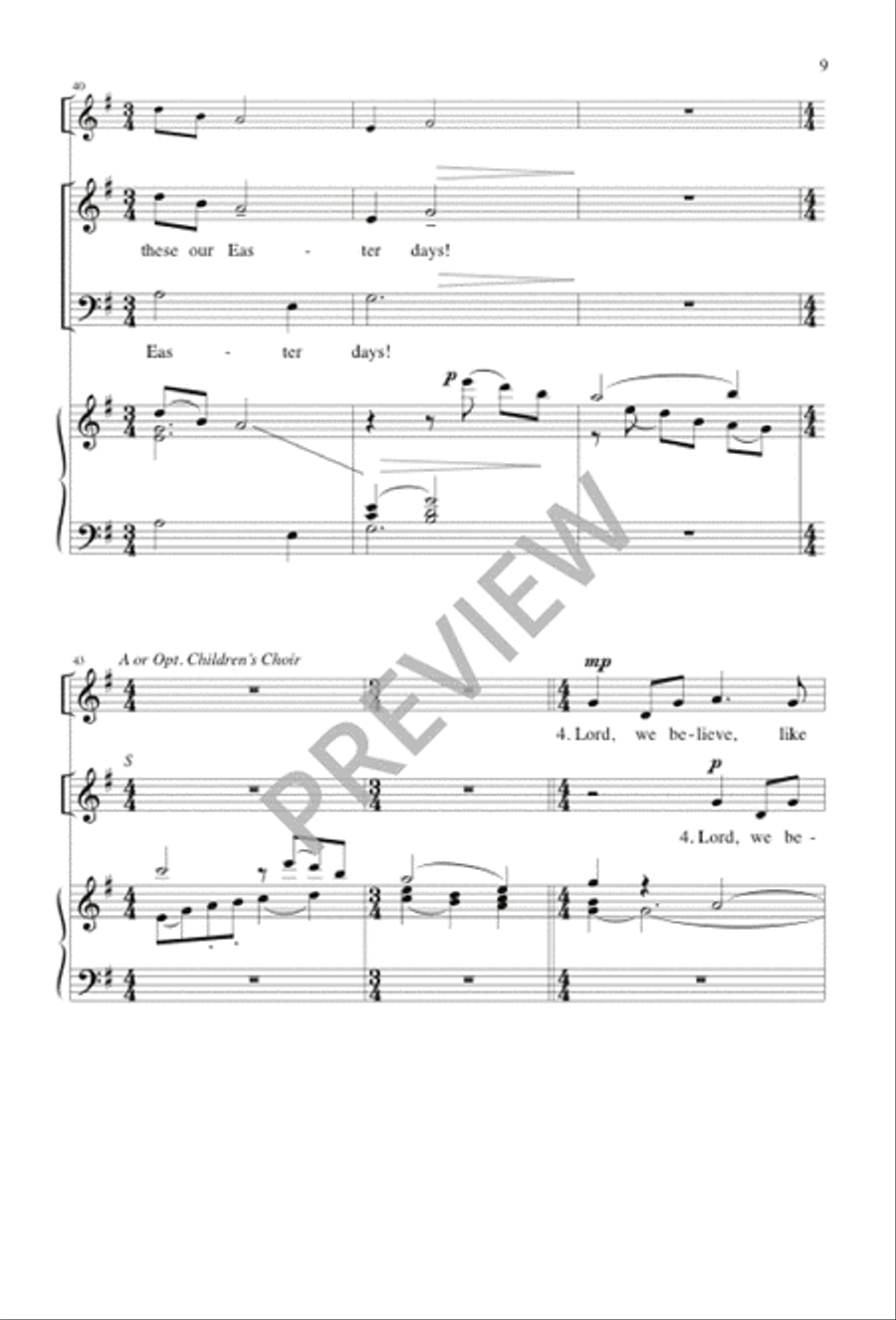 Easter Days 4-Part scores gallery preview page 9
