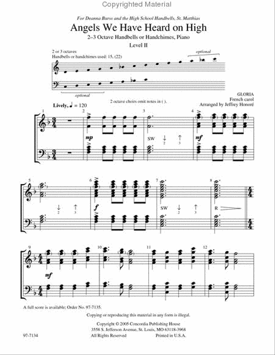 Hymn Arrangements for Piano and Handbells, Vol. 2 (Handbell Part) Handbell Choir scores gallery preview page 2