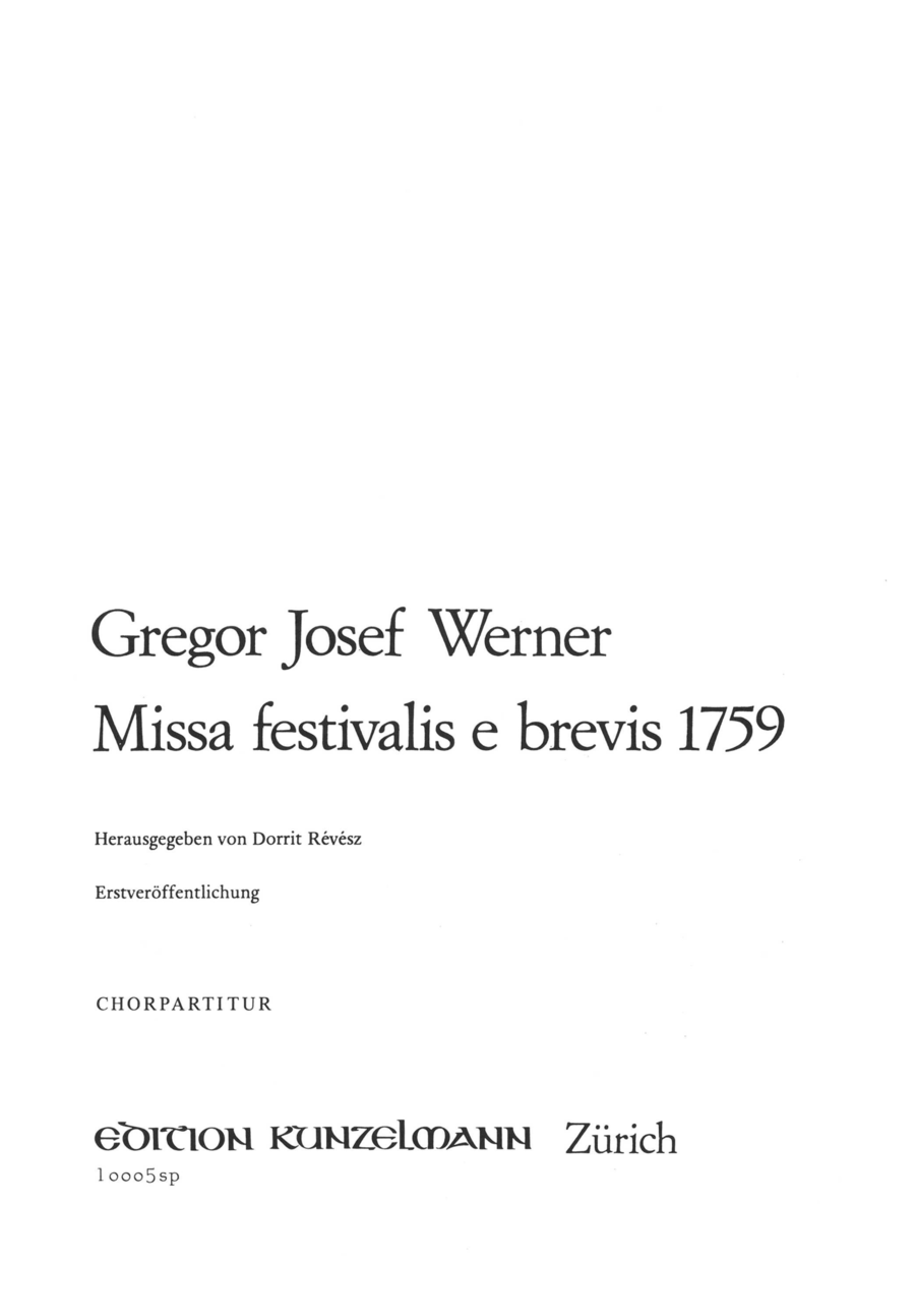 Missa festivalis e brevis (1759)