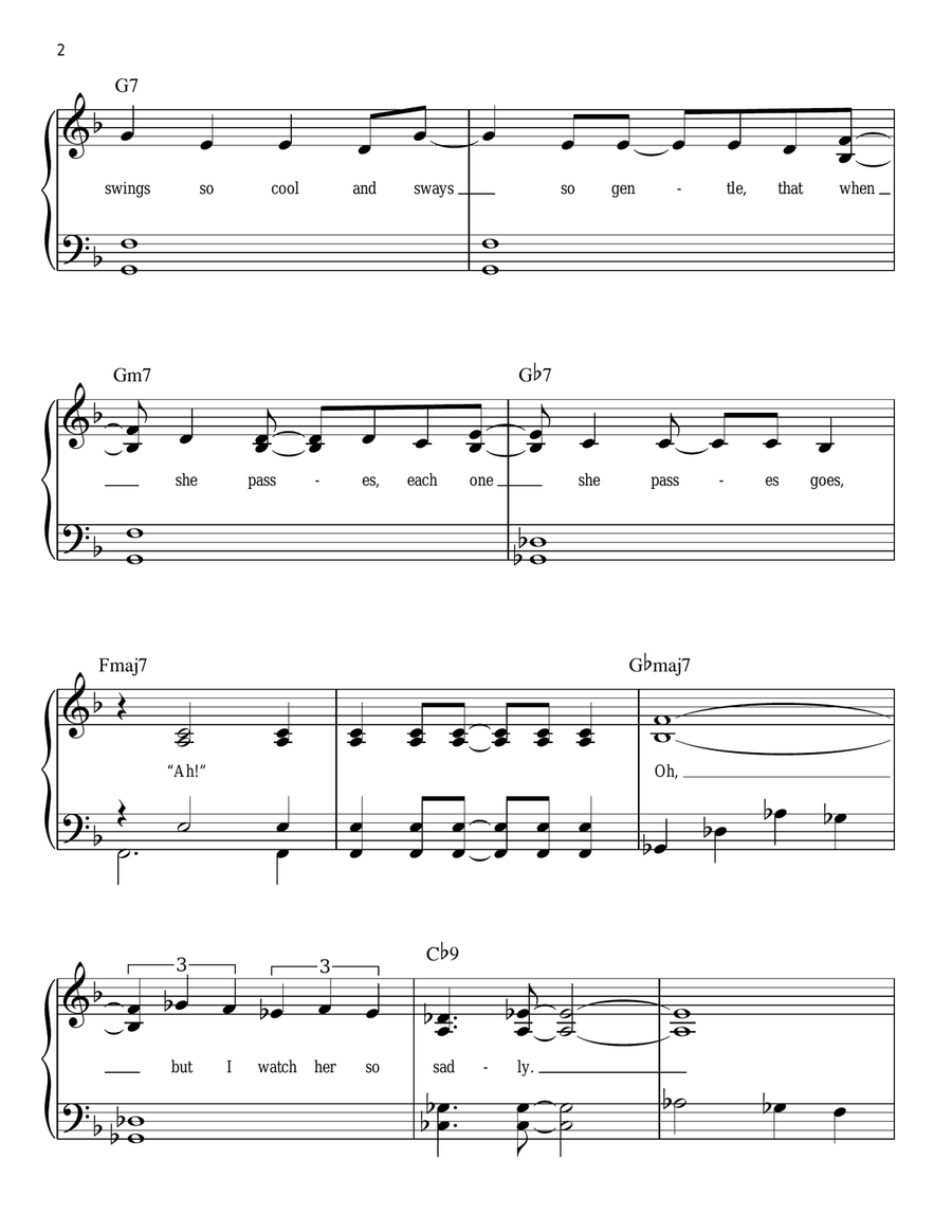 The Girl From Ipanema (Garota De Ipanema) Easy Piano scores gallery preview page 2