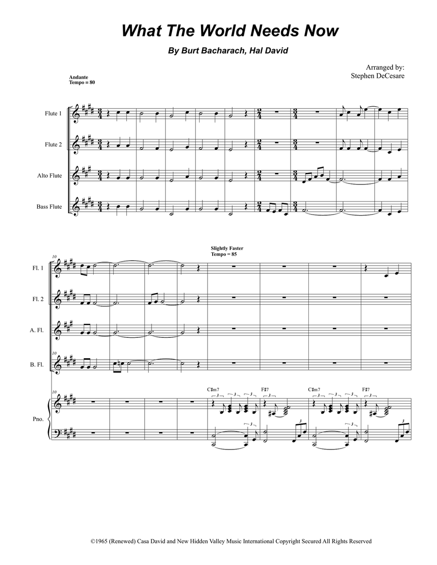 What The World Needs Now Is Love Woodwind Ensemble scores gallery preview page 1