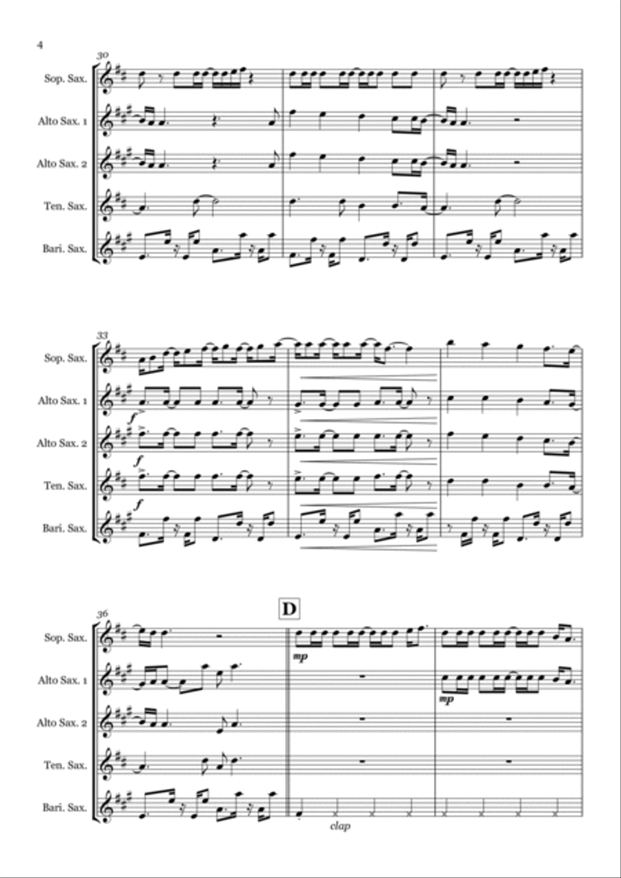 Dynamite Saxophone Quintet scores gallery preview page 4