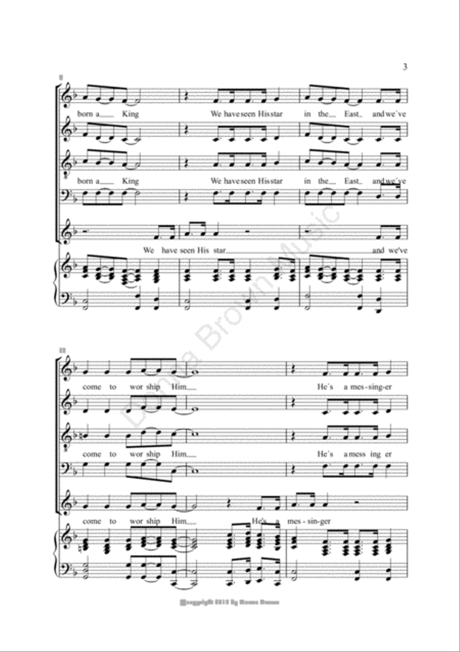 Hallelujah To The New-Born King - SATB 4-Part scores gallery preview page 3