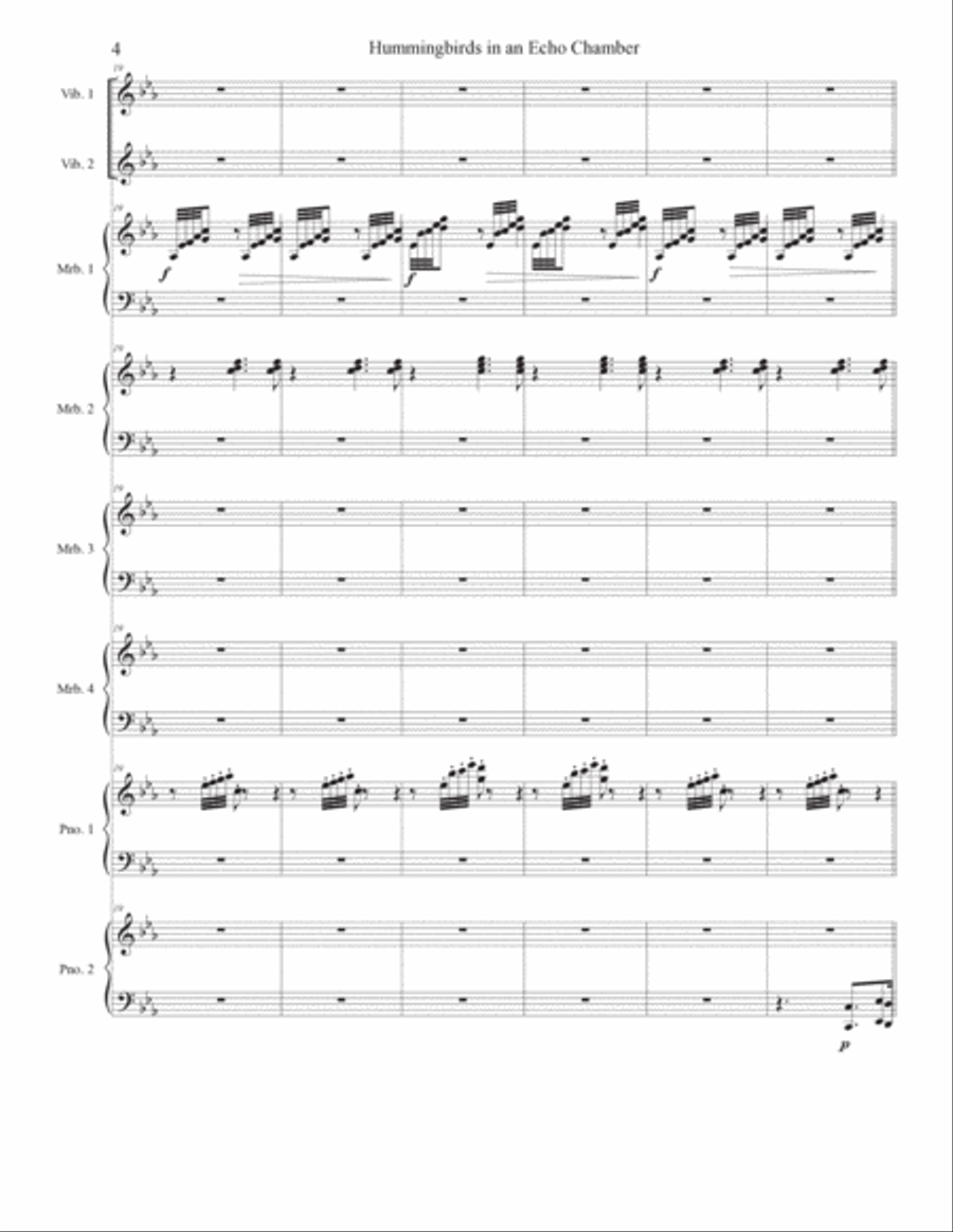 Hummingbirds in an Echo Chamber Percussion Ensemble scores gallery preview page 4