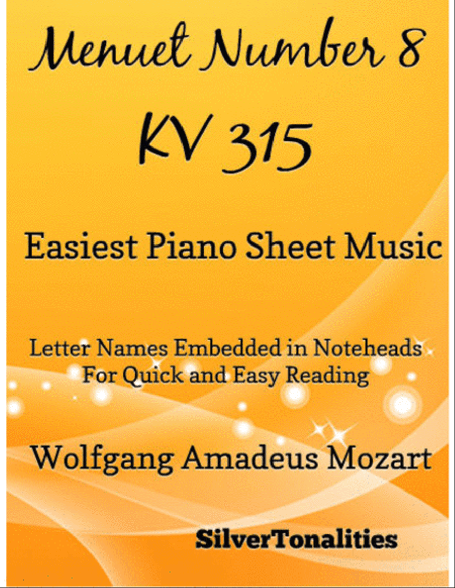 Menuet Number 8 KV 315 Easiest Piano Sheet Music Easy Piano scores gallery preview page 1