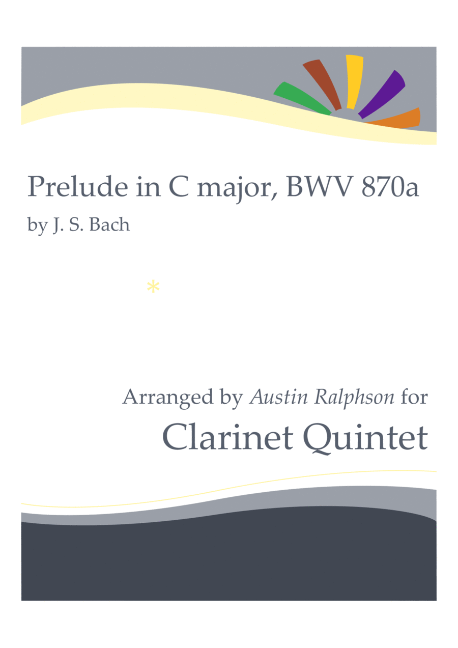 Prelude in C major, BWV 870a - clarinet quintet Clarinet Quintet scores gallery preview page 1