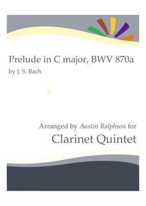 Book cover for Prelude in C major, BWV 870a - clarinet quintet
