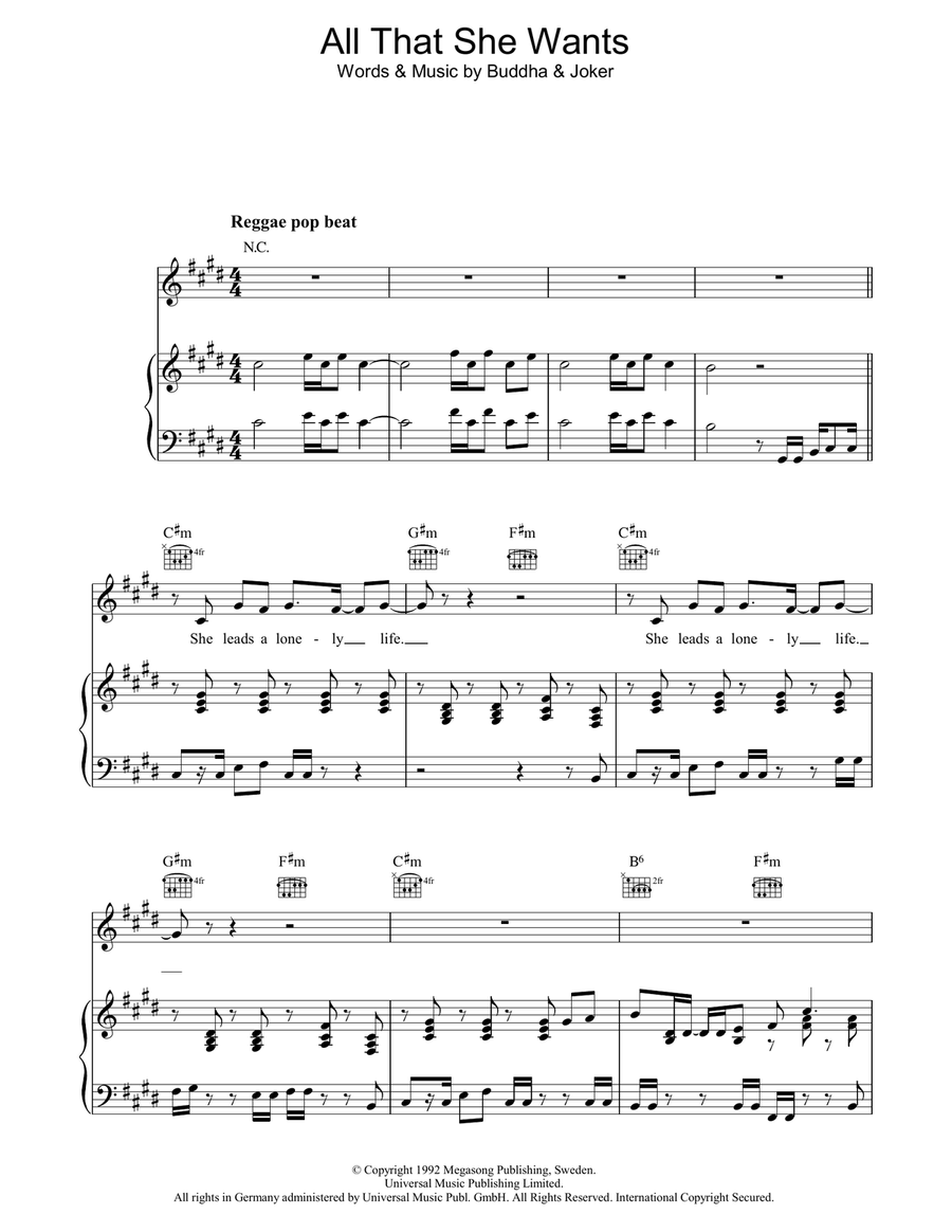 All That She Wants Acoustic Guitar scores gallery preview page 1