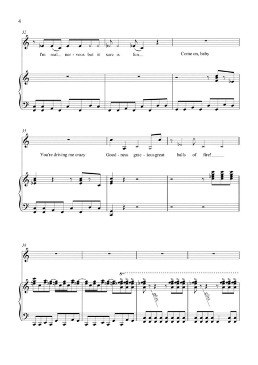 Great Balls Of Fire Piano Solo scores gallery preview page 4