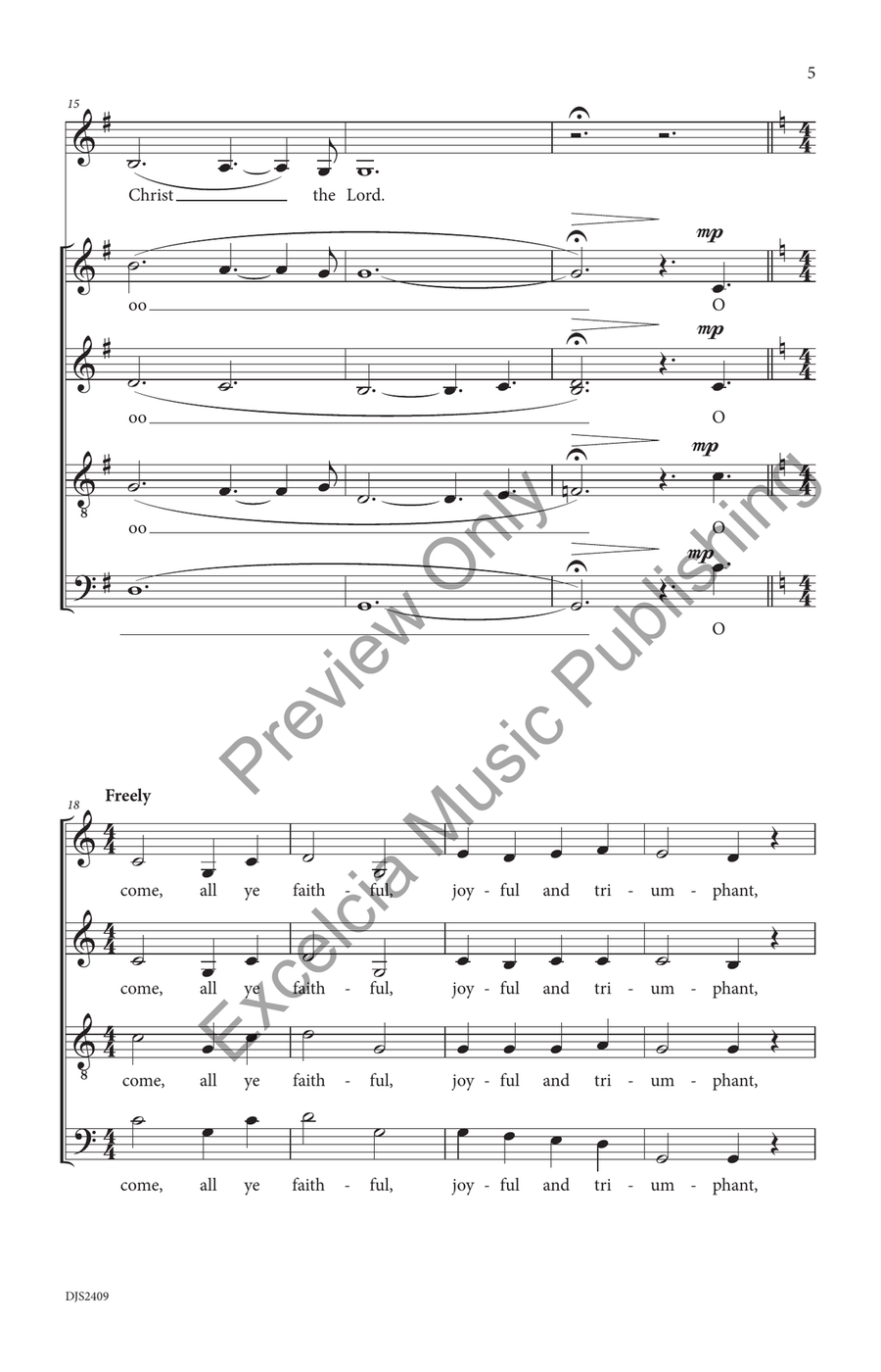O Come, All Ye Faithful 4-Part scores gallery preview page 6