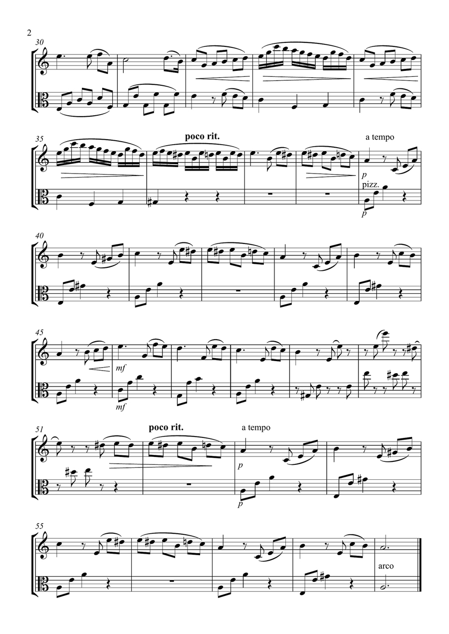 Fur Elise – Violin & Viola Duet String Orchestra scores gallery preview page 2