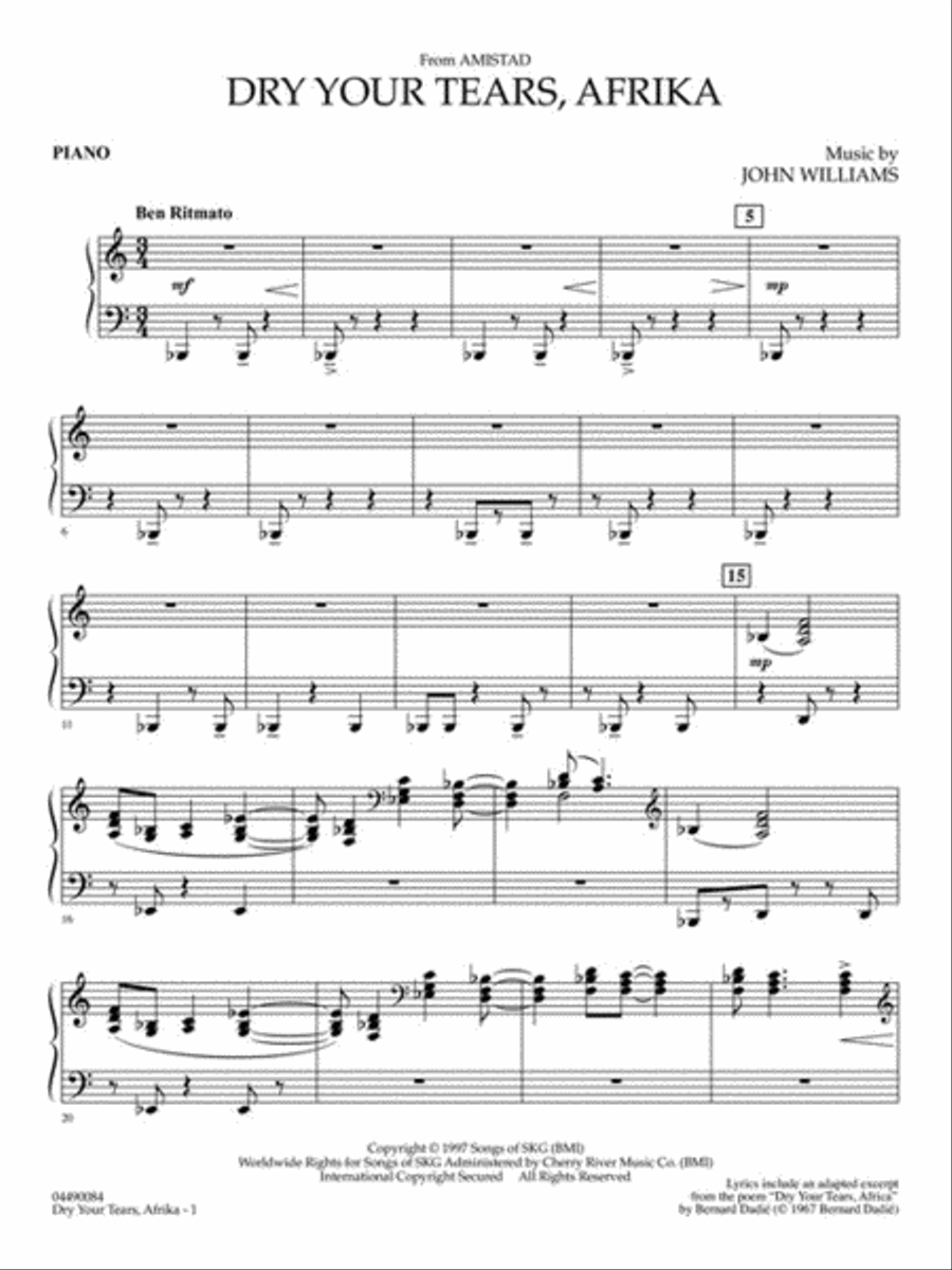 Dry Your Tears, Afrika (from Amistad) Choir scores gallery preview page 8
