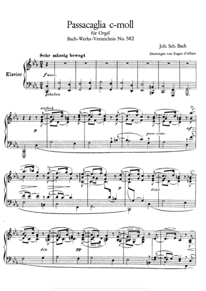 Bach - Passacaglia in C minor, BWV 582 arrangement for piano solo