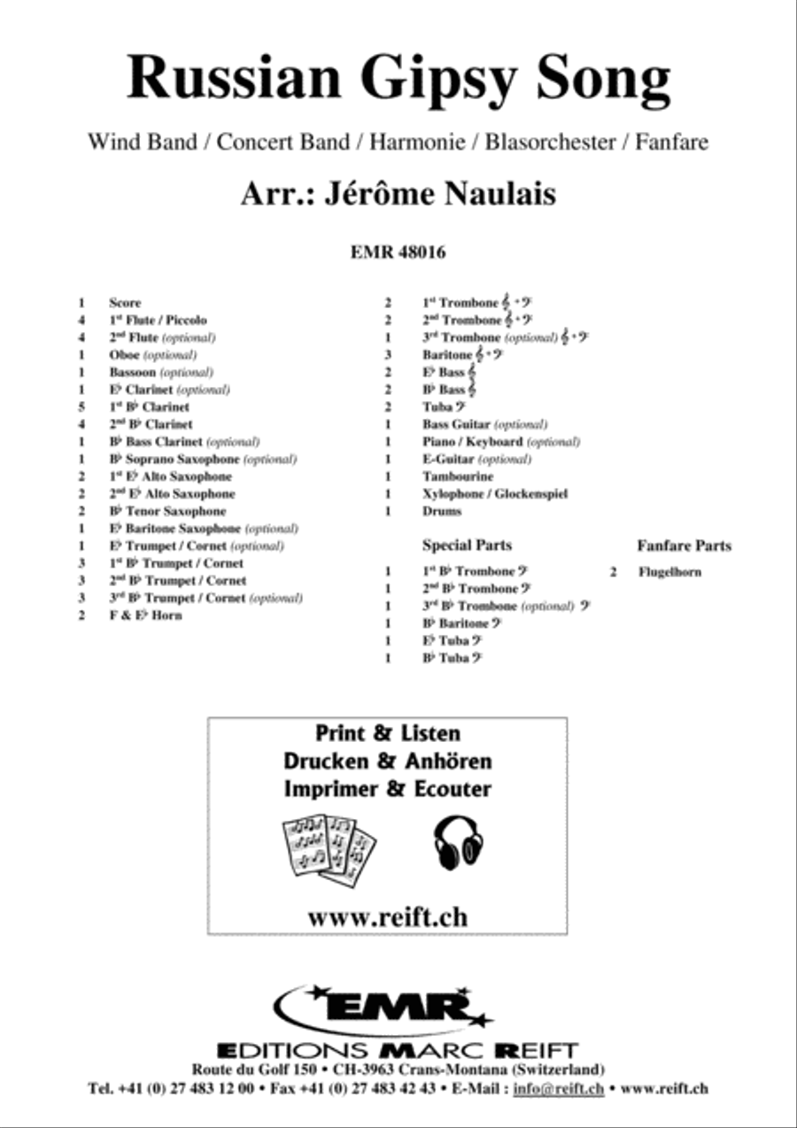 Russian Gipsy Song Concert Band scores gallery preview page 2