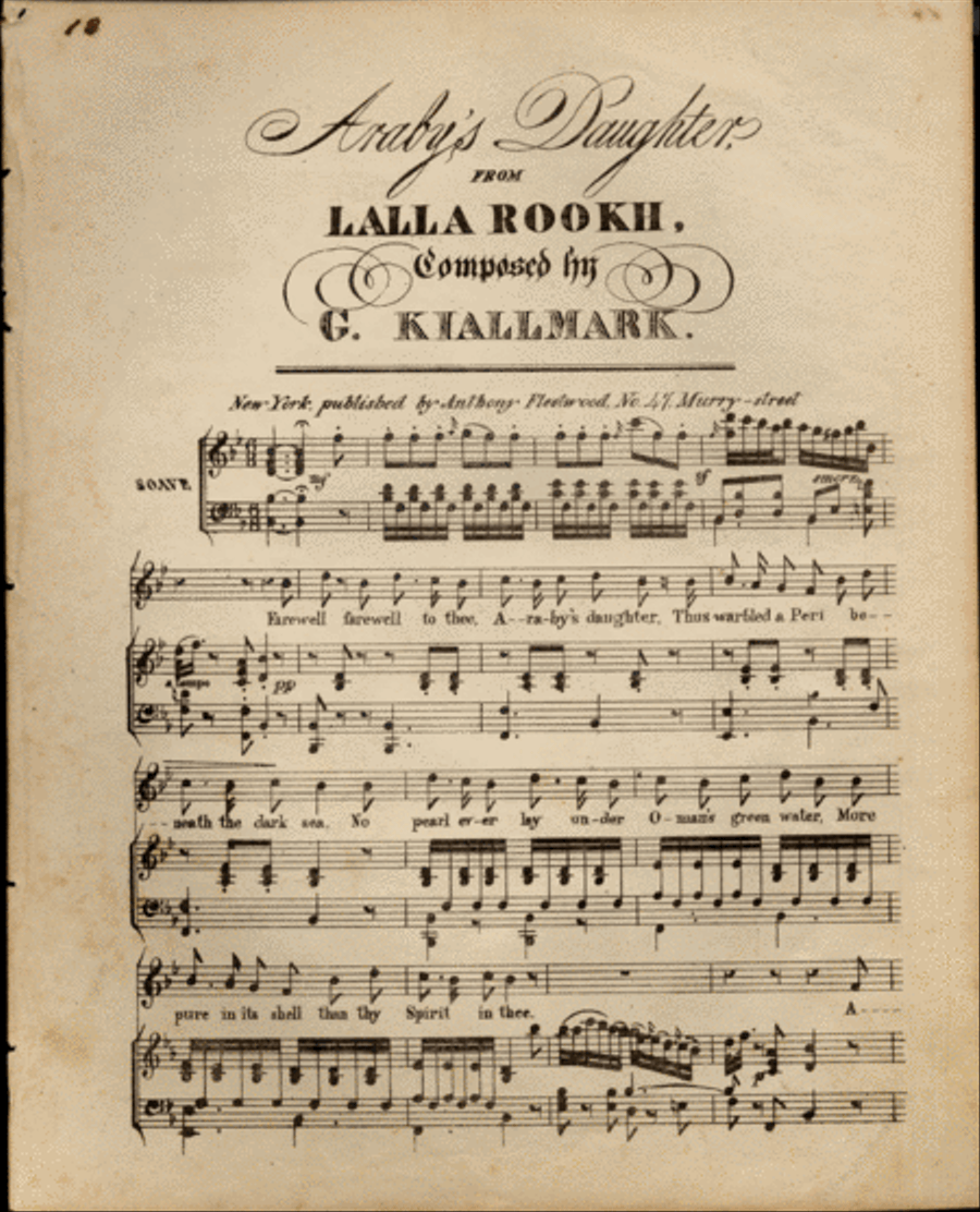Araby's Daughter, from Lalla Rookh Voice scores gallery preview page 1
