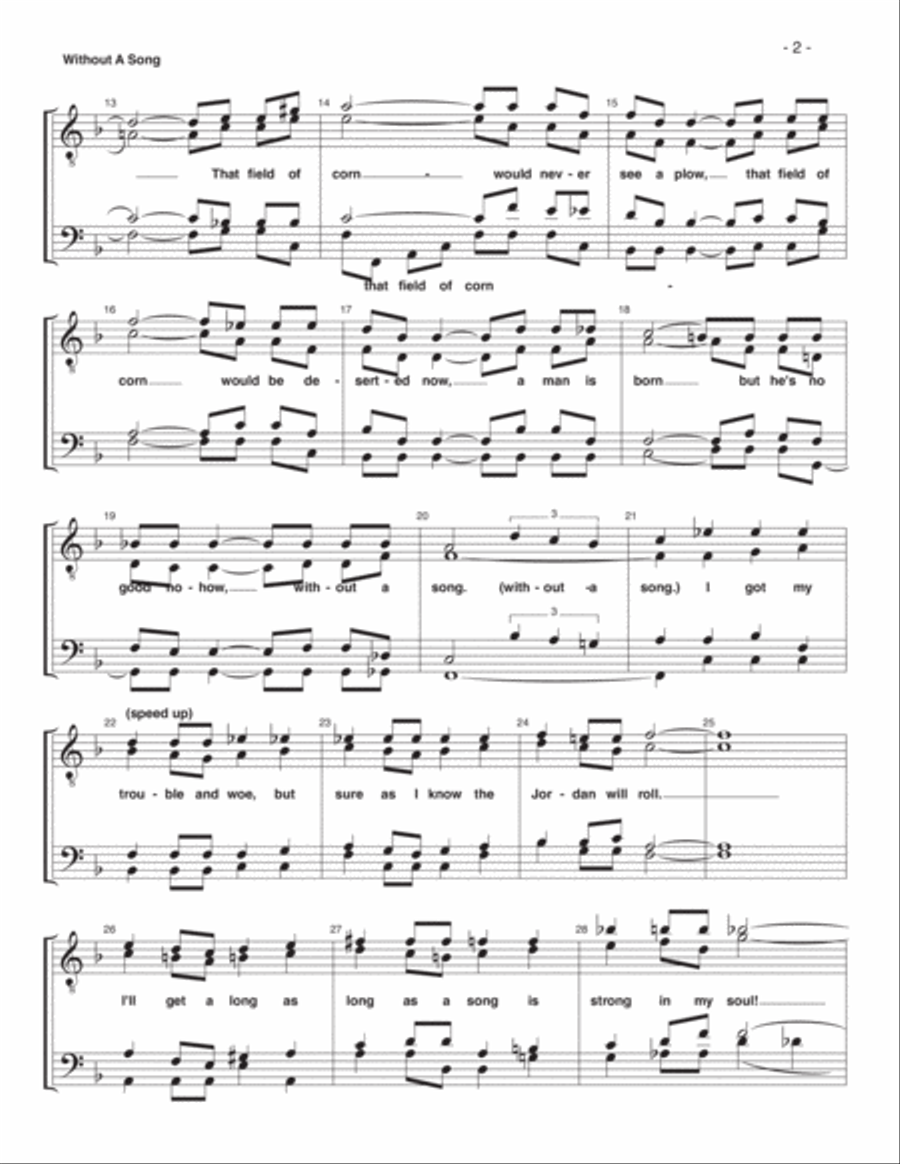 Without A Song Without A Song TTBB scores gallery preview page 2