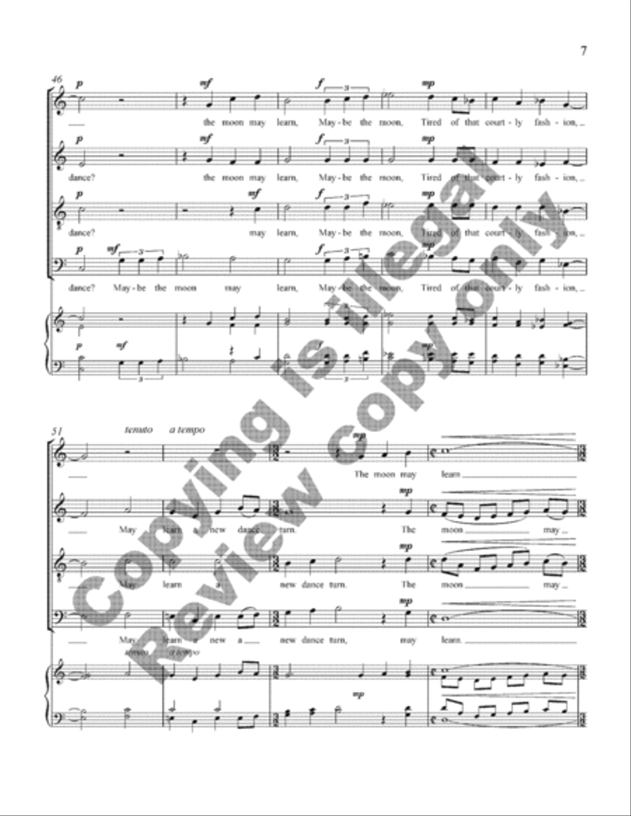 The Cat and the Moon 4-Part scores gallery preview page 7