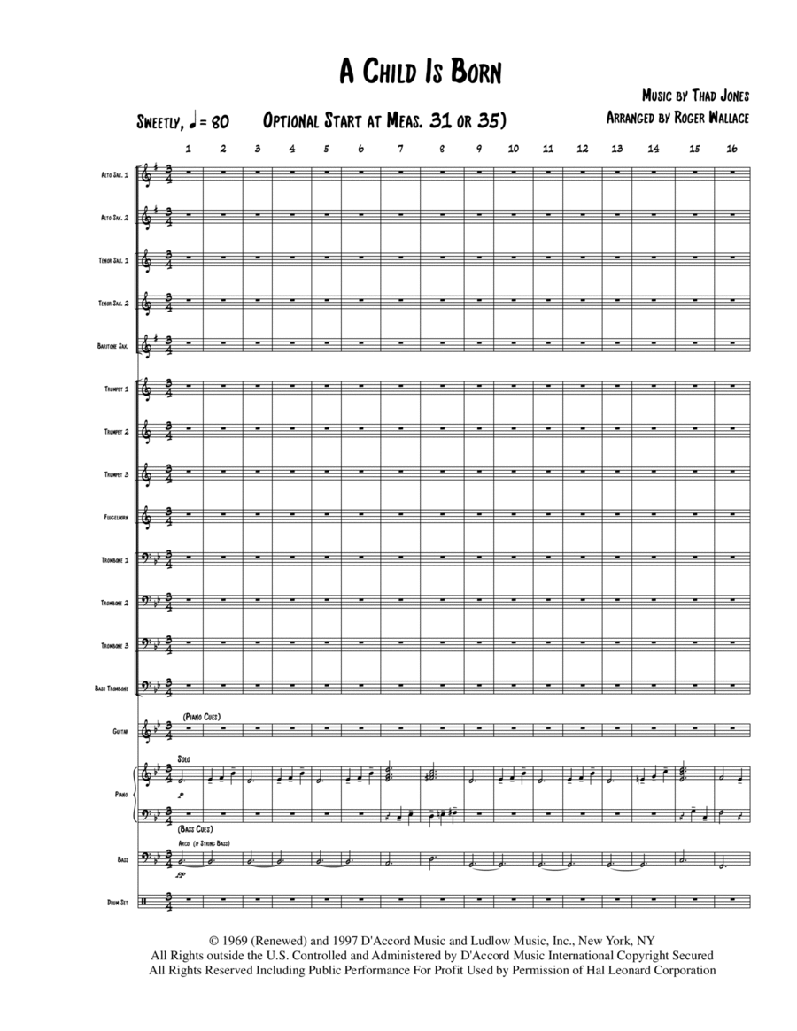 A Child Is Born Jazz Ensemble scores gallery preview page 1
